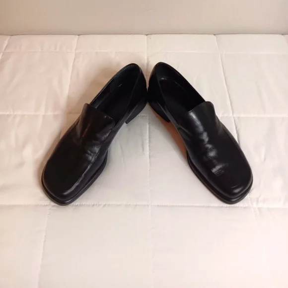 Franco Sarto Flex Womens Bocca Loafer Shoes Black Leather Size 9 5 Y2K - Picture 1 of 8